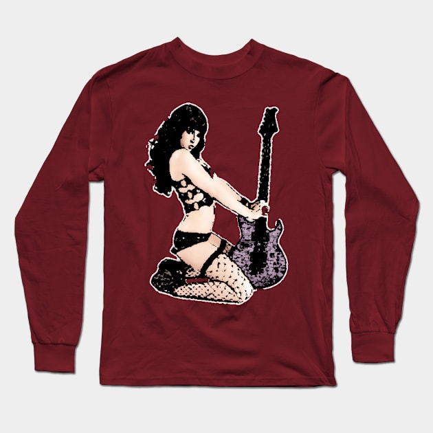 Guitar girl Long Sleeve T-Shirt by YellowLion